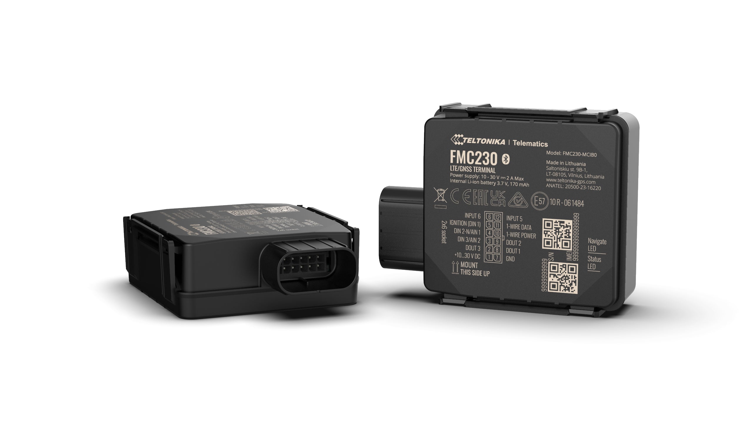 Teltonika FMC230 – GPS-Tracker, LTE (CAT 1), IP67, Single SIM, 6 h Akku, 170 mAh, Schwarz