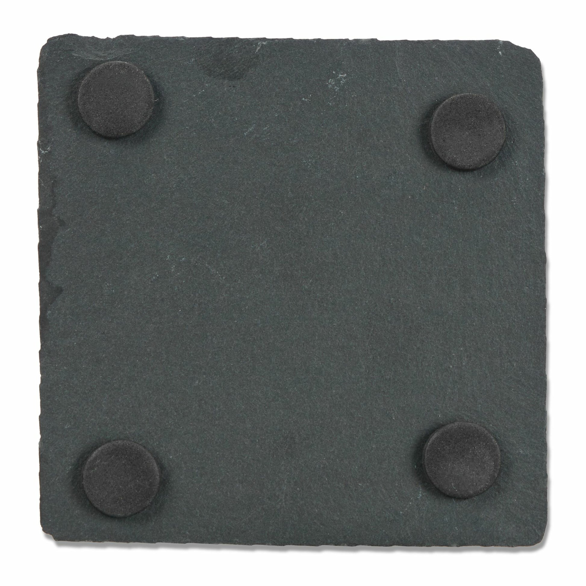 Relaxdays Untersetzer – 10er Set, 10 × 10 × 1 cm, Schiefer/Filz, Anthrazit, für Glas