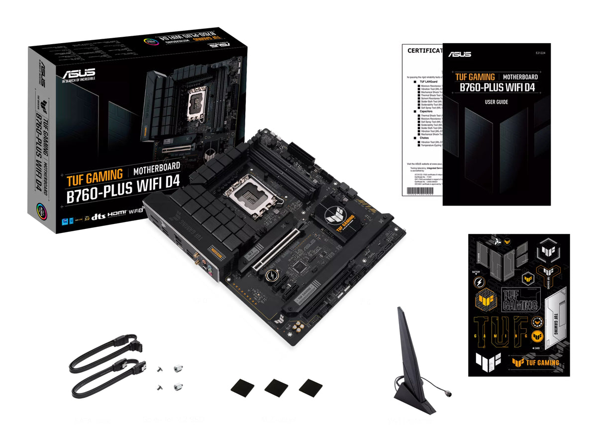 ASUS TUF GAMING B760-PLUS WIFI D4 – Mainboard – LGA 1700, Intel B760, ATX, DDR4