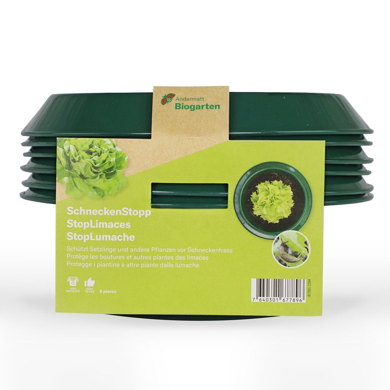 Andermatt Biogarten SchneckenStopp – 24 × 24 cm – dunkelgrün – Stahl – 6 Stk. – für Schnecken
