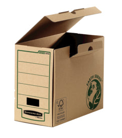 Fellowes Archivschachtel – für A4, mit Deckel, mit Griffloch, stapelbar, braun, Karton
