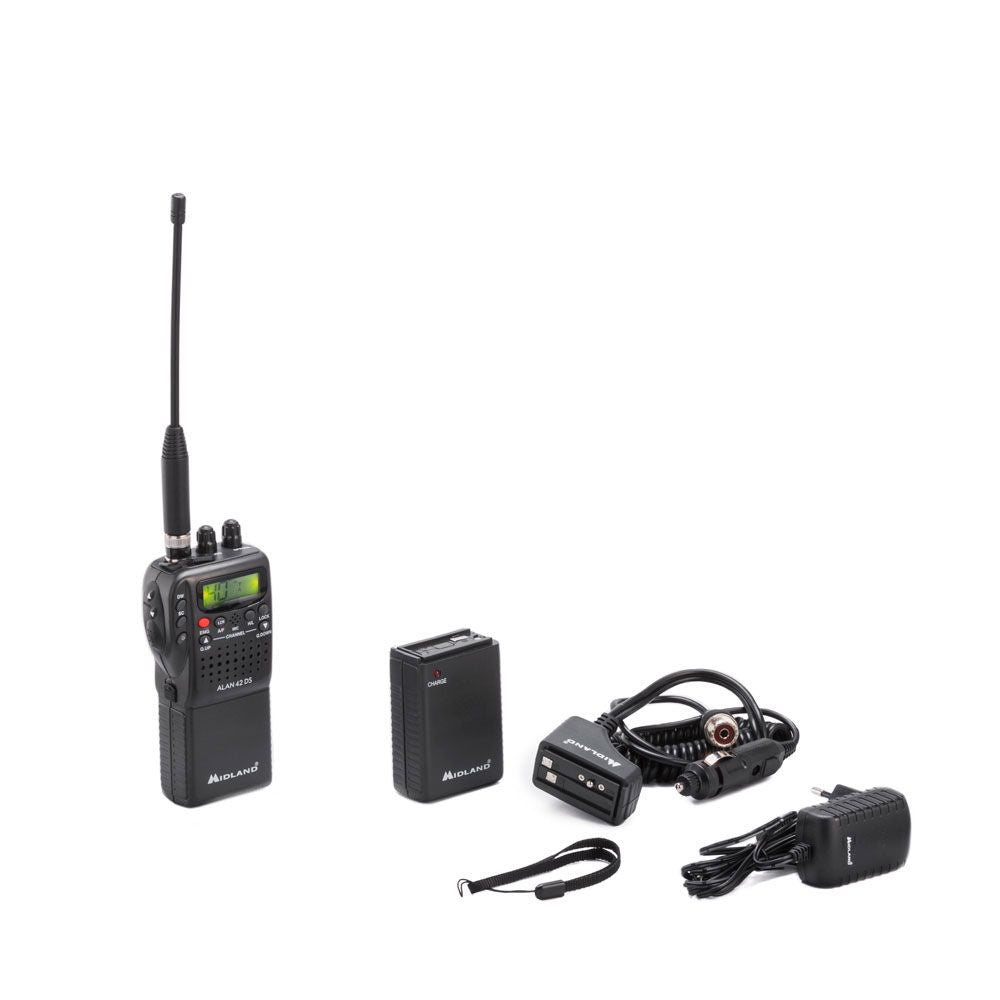 Midland Alan 42 DS – Funkgerät, 40 Kanäle, 26,565–27,99125 MHz, Reichweite bis 10 km, IP54