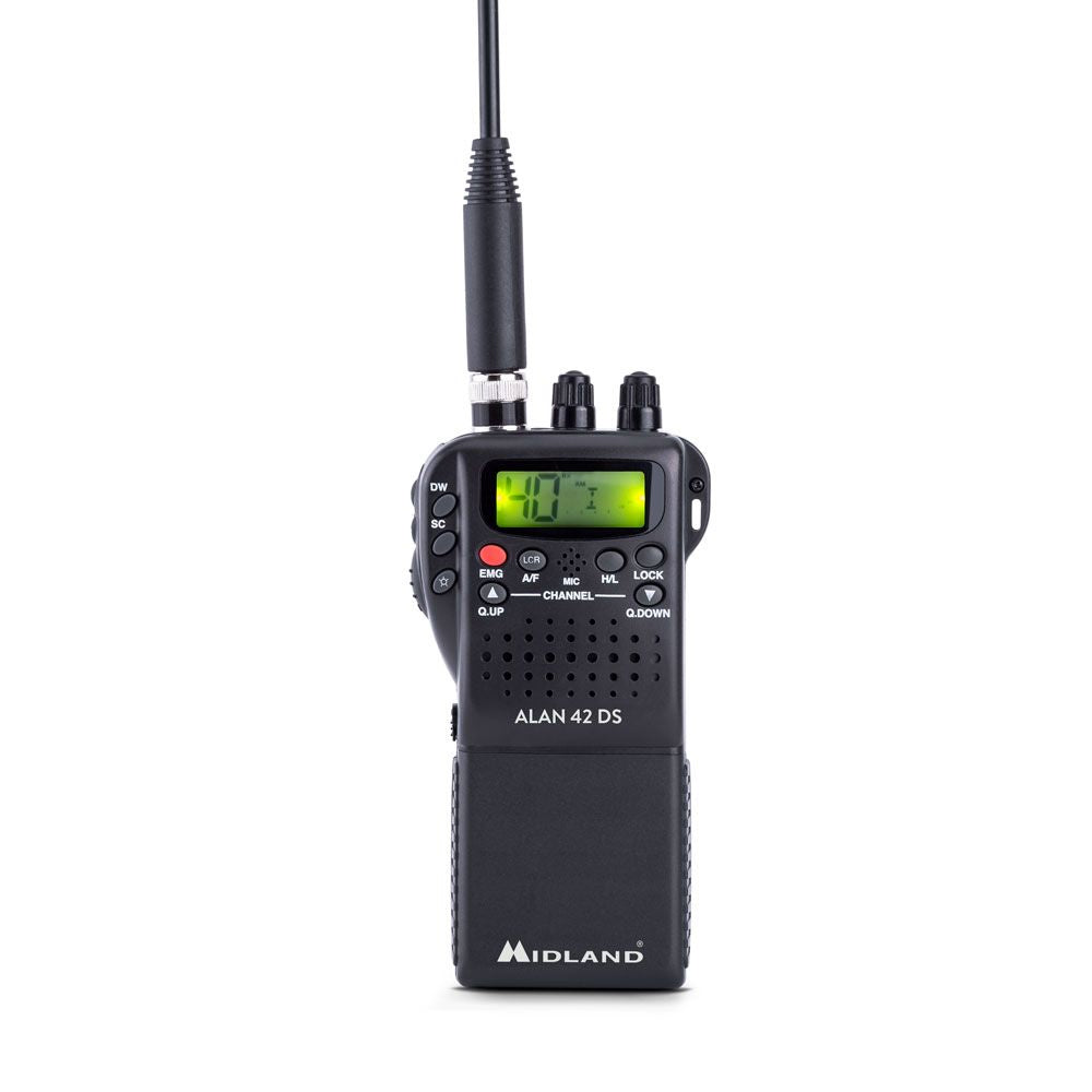 Midland Alan 42 DS – Funkgerät, 40 Kanäle, 26,565–27,99125 MHz, Reichweite bis 10 km, IP54