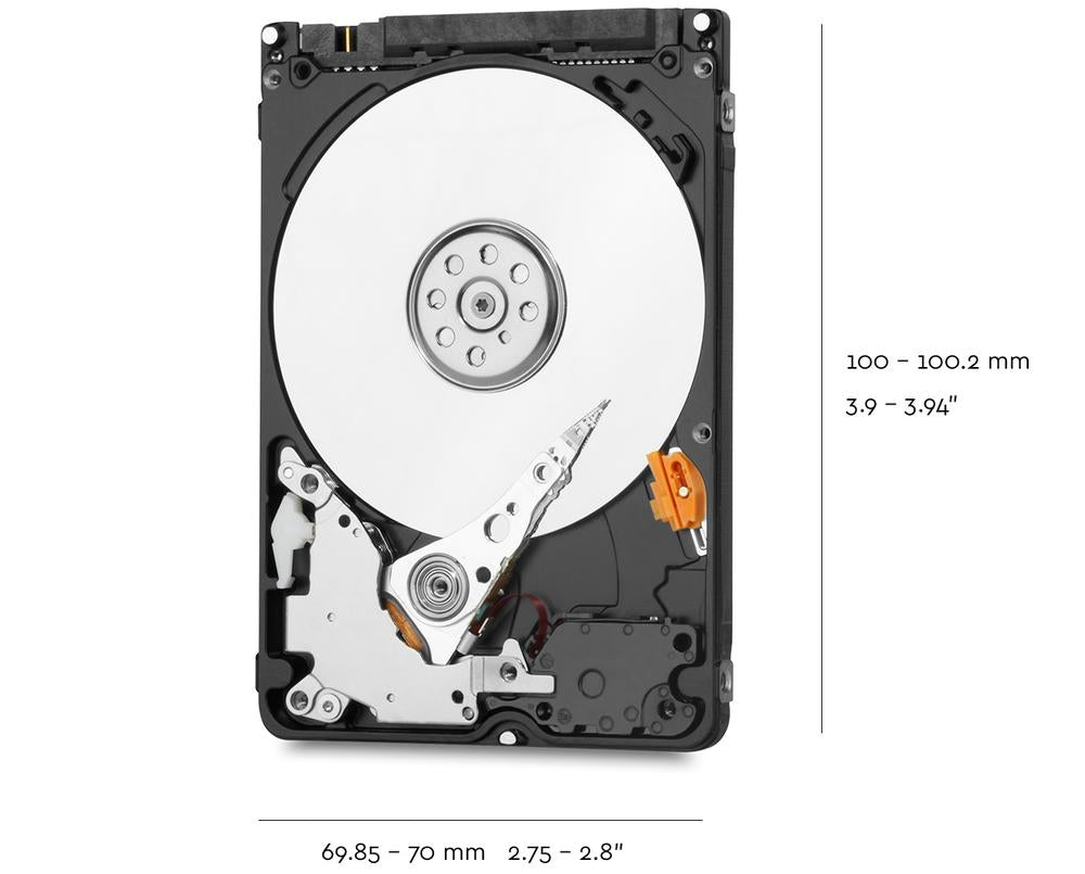Western Digital Blue 2 TB – 2,5" SATA HDD, 128 MB Cache, 5400 U/min