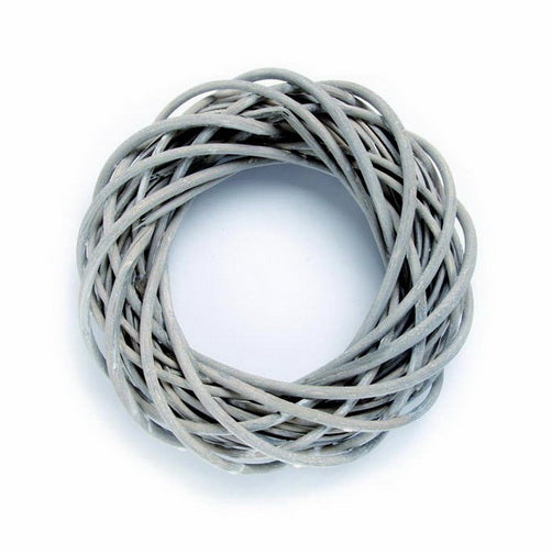 GLOREX Weidenkranz – Ø 20 cm – Weide, grau