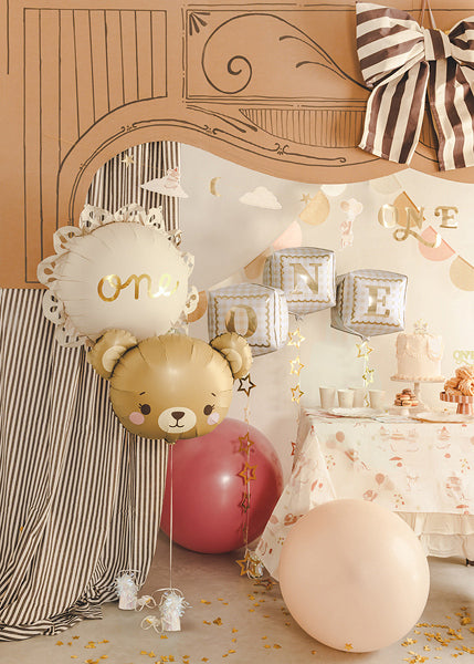 PartyDeco Folienballon Bär – Braun – 56 × 40 cm – Folie – 1 Stk