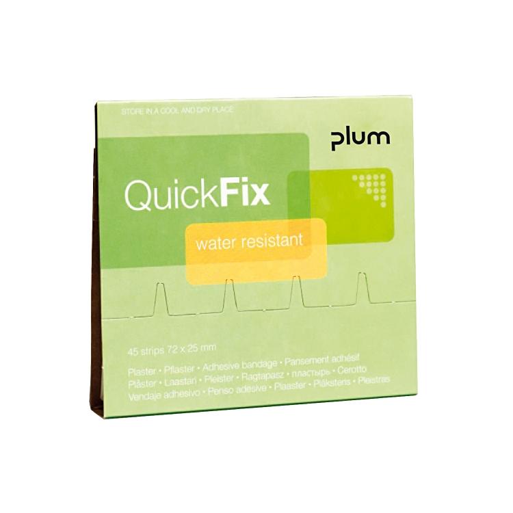 Plum Pflaster-Nachfüllpackung QuickFix Water Resistant – 45 Stück, 75 × 25 mm, wasserabweisend