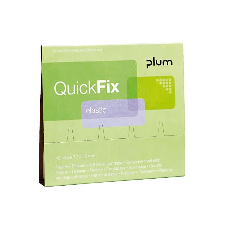 Plum Pflaster-Nachfüllpackung QuickFix Elastic – 45 Stück, 75 × 25 mm, beige