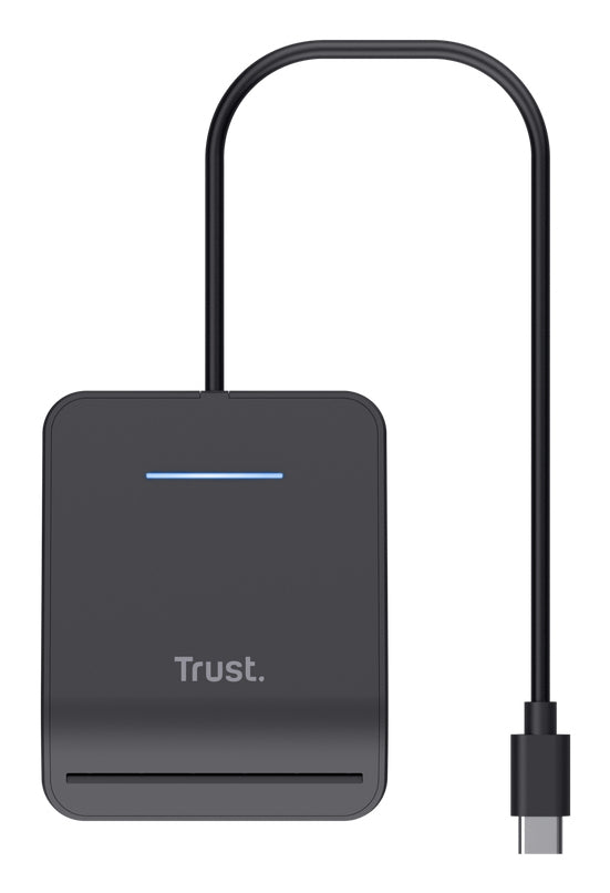 Trust USB-Kartenleser USB-C – USB 2.0 (480 Mbit/s) – 1 m – LED-Anzeige – Schwarz – für Windows, macOS