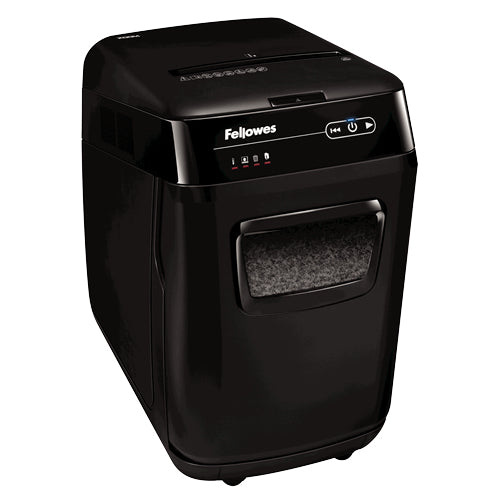 Fellowes AutoMax 200M – Aktenvernichter mit Autofeed 200 Blatt, DIN P-5, Mikroschnitt 2 × 14 mm, 32 l