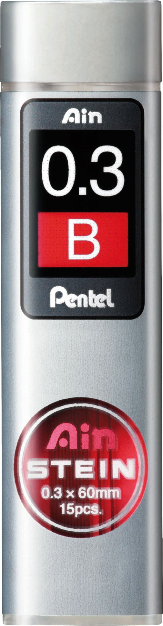 Pentel Bleistiftminen – Graphit, 0,3 mm, B, 15 Stk.