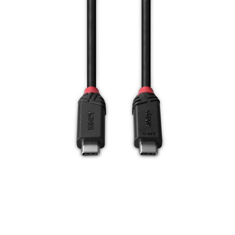 Lindy USB-C auf USB-C Kabel – USB4 40 Gbit/s – 2 m – PD 240 W – PVC-Mantel – Schwarz