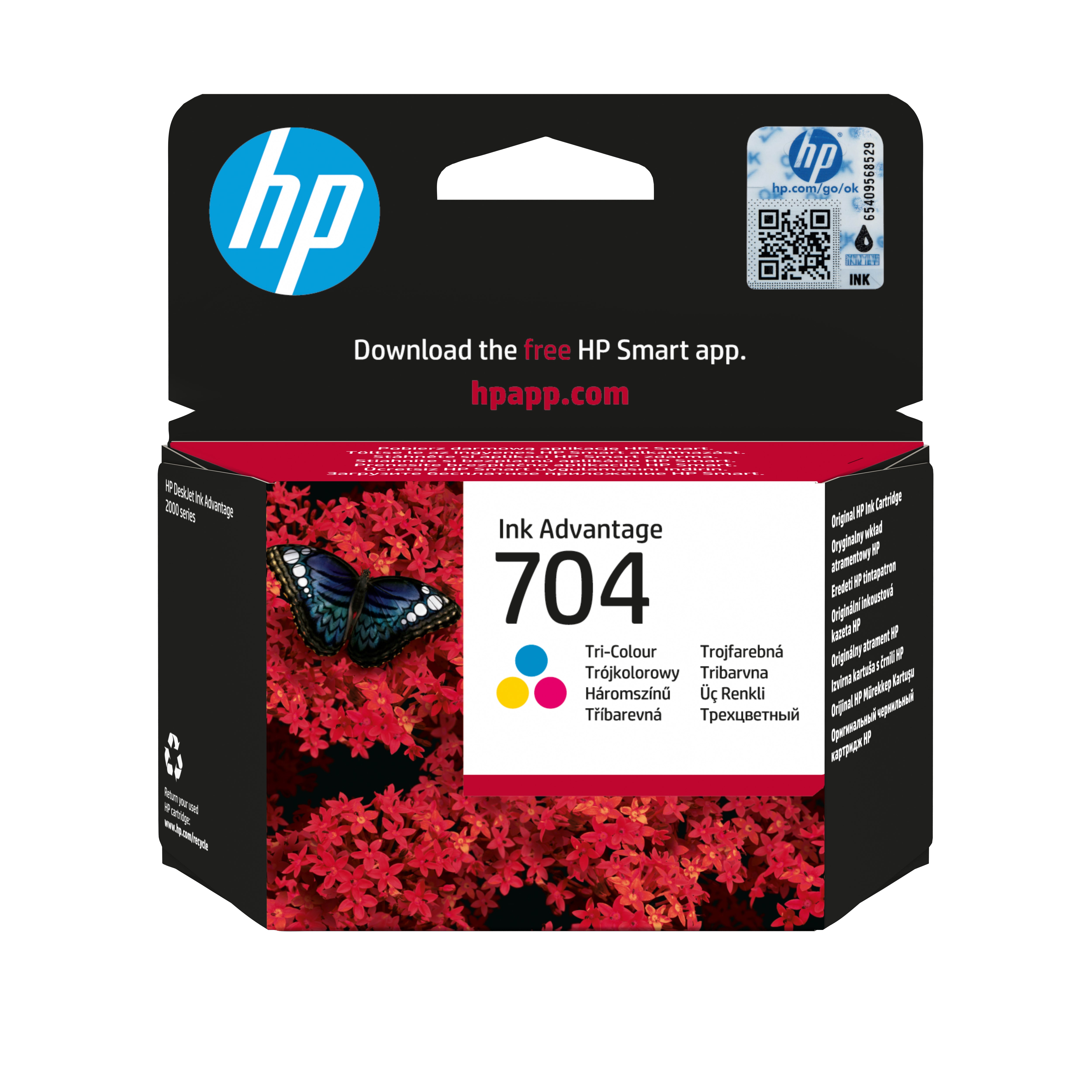 HP 704 Dreifarbig Tintenpatrone (Original) – 200 Seiten – für 704