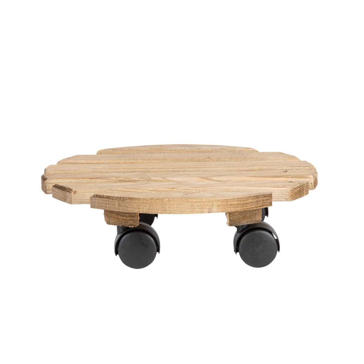 Esschert Design Rolluntersetzer Rund L – Kiefernholz/Polyamid/Polypropylen – Braun – Ø 287 × H 80 mm