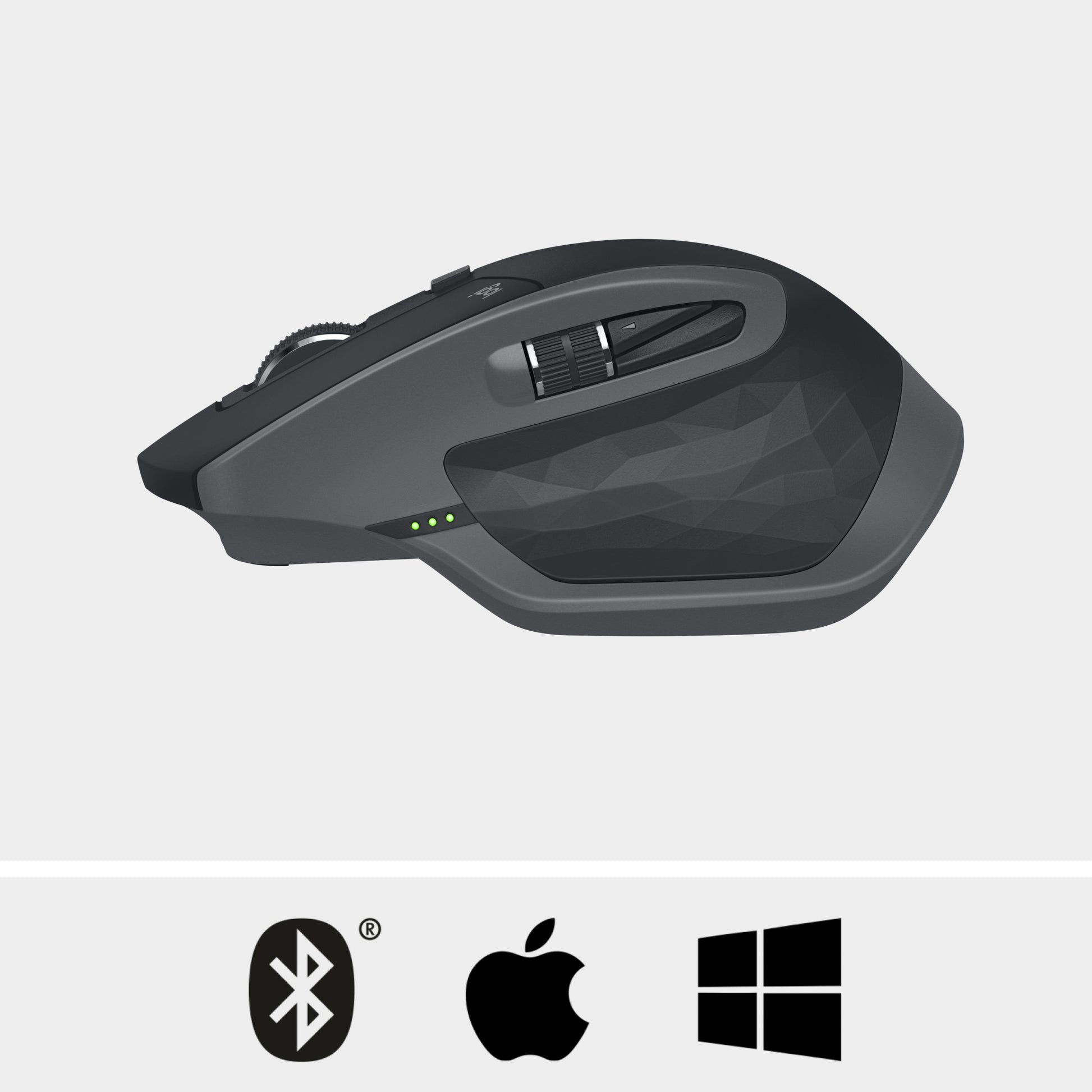 Logitech MX Master 2S Ergonomische Maus – kabellos, 1'000 dpi, 7 Tasten, für Rechtshänder, Graphit