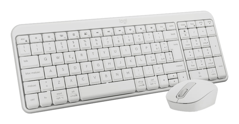 Logitech MK250 – Tastatur- und Maus-Set – Bluetooth & 2,4 GHz (USB-A Empfänger) – QWERTY (IT) – Weiss