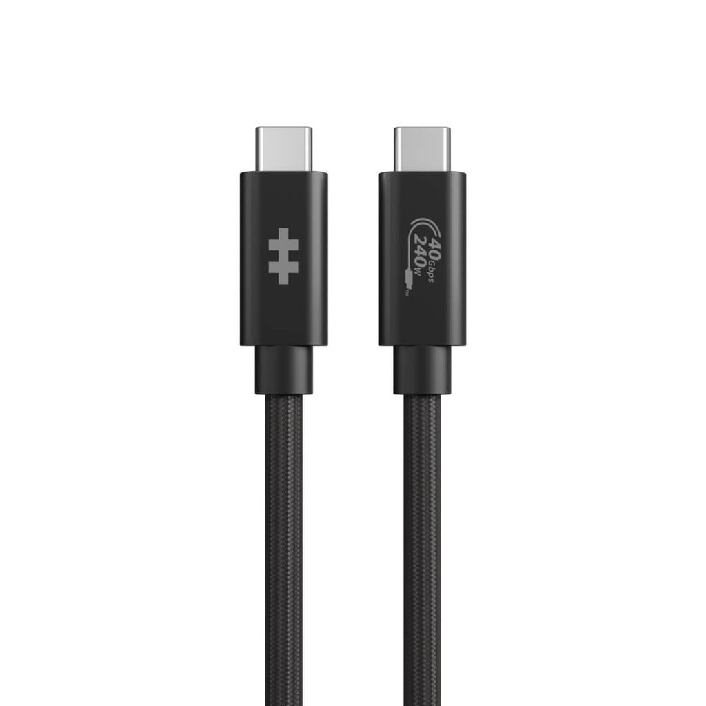 HYPER USB-C auf USB-C Kabel – USB4 40 Gbit/s – 1,2 m – PD 240 W – Geflochten – Schwarz
