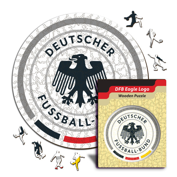 Iconic Puzzles Puzzle DFB-Logo – 150 Teile – 25 × 25 cm – ab 10 J. – Holz – schwarz/grau/weiss