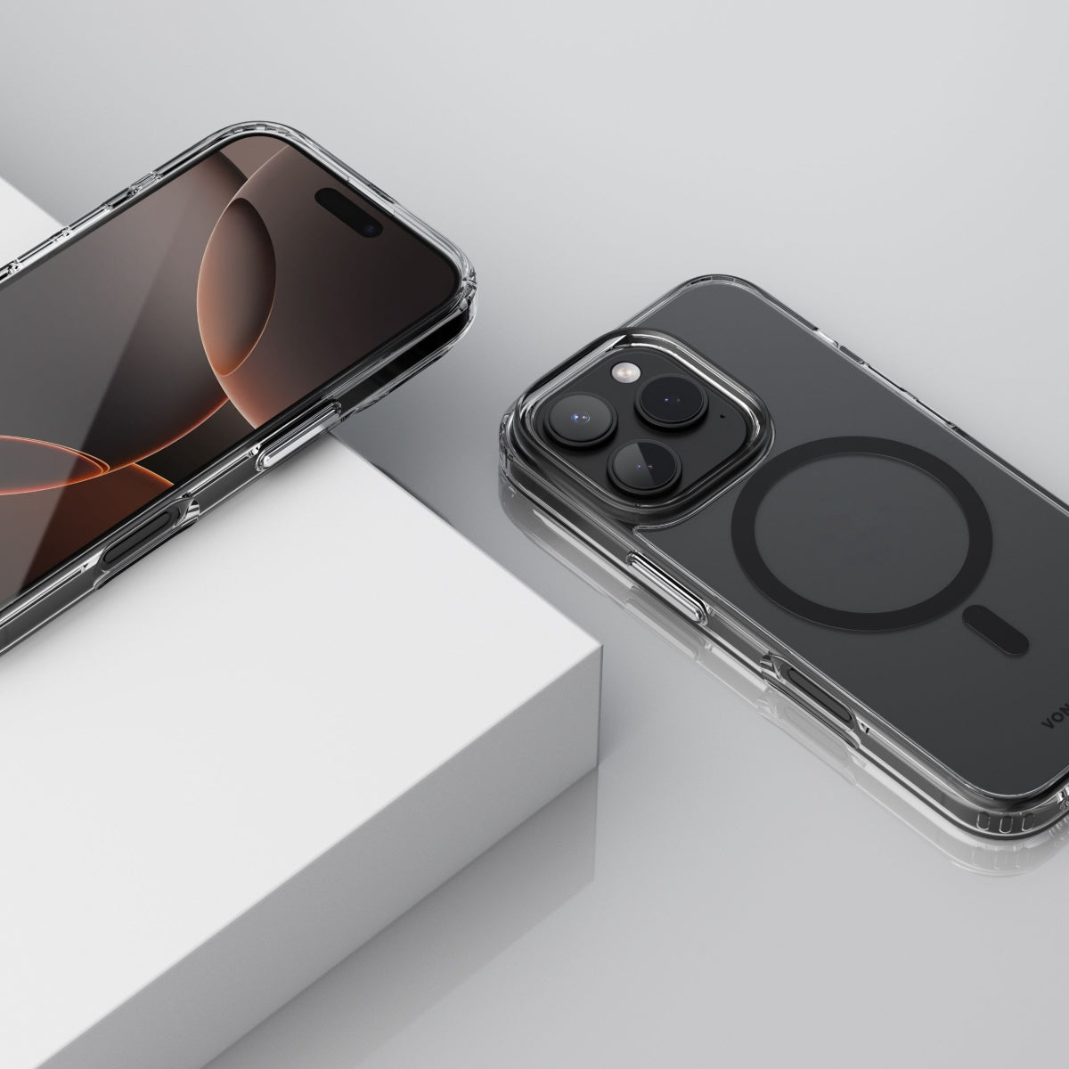 Vonmählen Backcover – für Apple iPhone 16 Pro Max, MagSafe, Kunststoff, transparent/schwarz