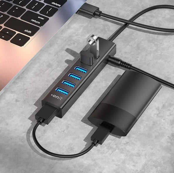 ONIT F01256 USB-Hub – 7× USB-A, 15 W PD, für Windows/Mac/ChromeOS