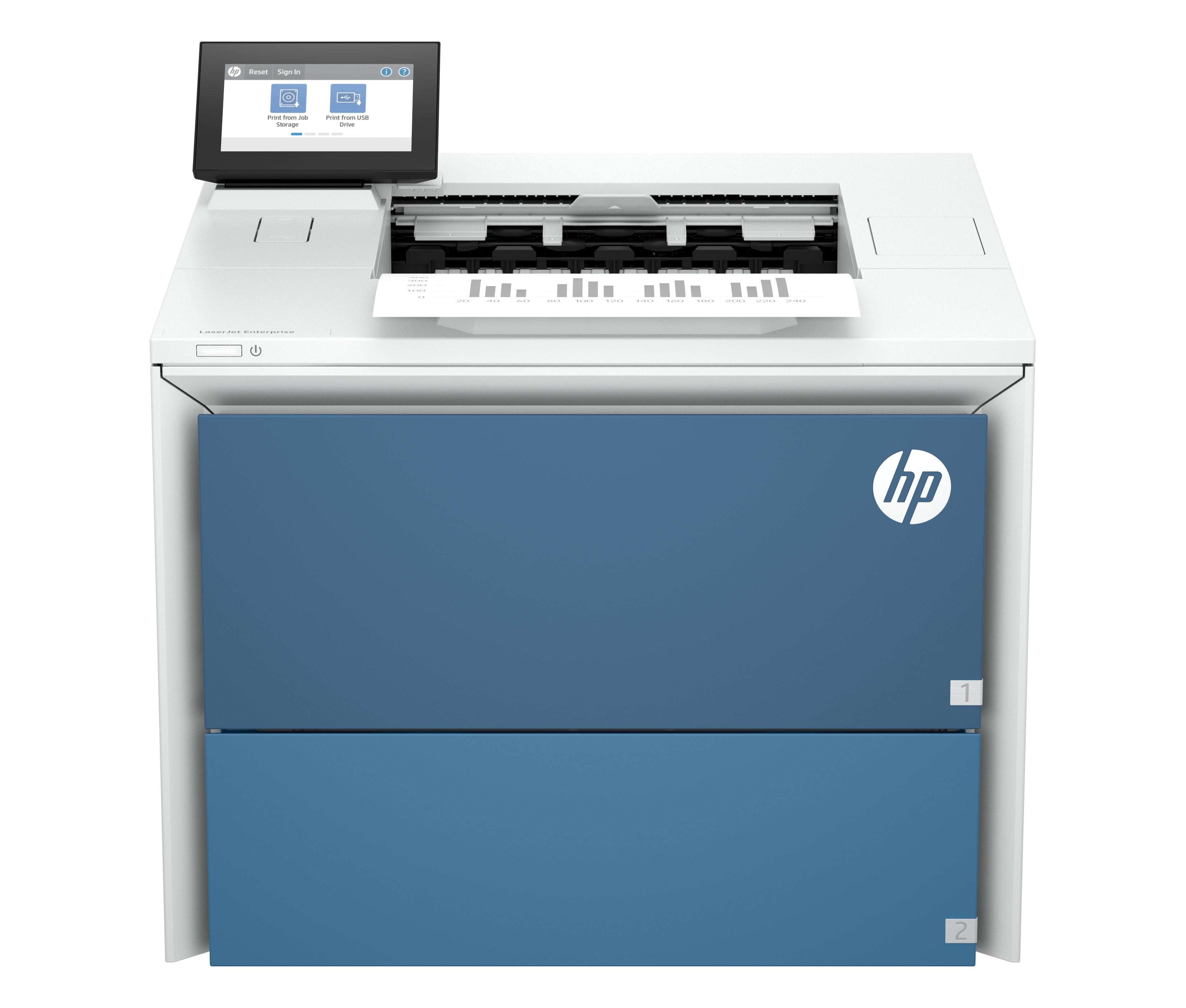HP LaserJet Enterprise 6501dn – Schwarz-Weiss, A4, Duplex, LAN, USB, 55 Seiten pro Minute, AirPrint, Mopria