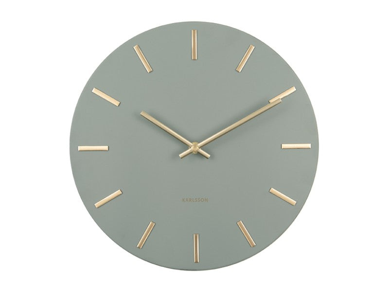 Karlsson Wanduhr – Analog, lautlos, Ø 30 cm, grün