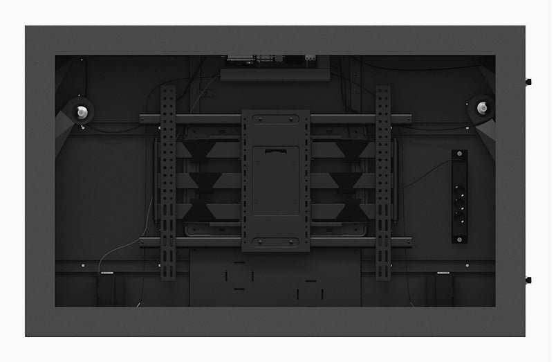 Hagor SOPW 65" Display-Gehäuse (Querformat) – Sicherheitsglas, VESA 200×200–800×600 mm, bis 75 kg – für 65" TV