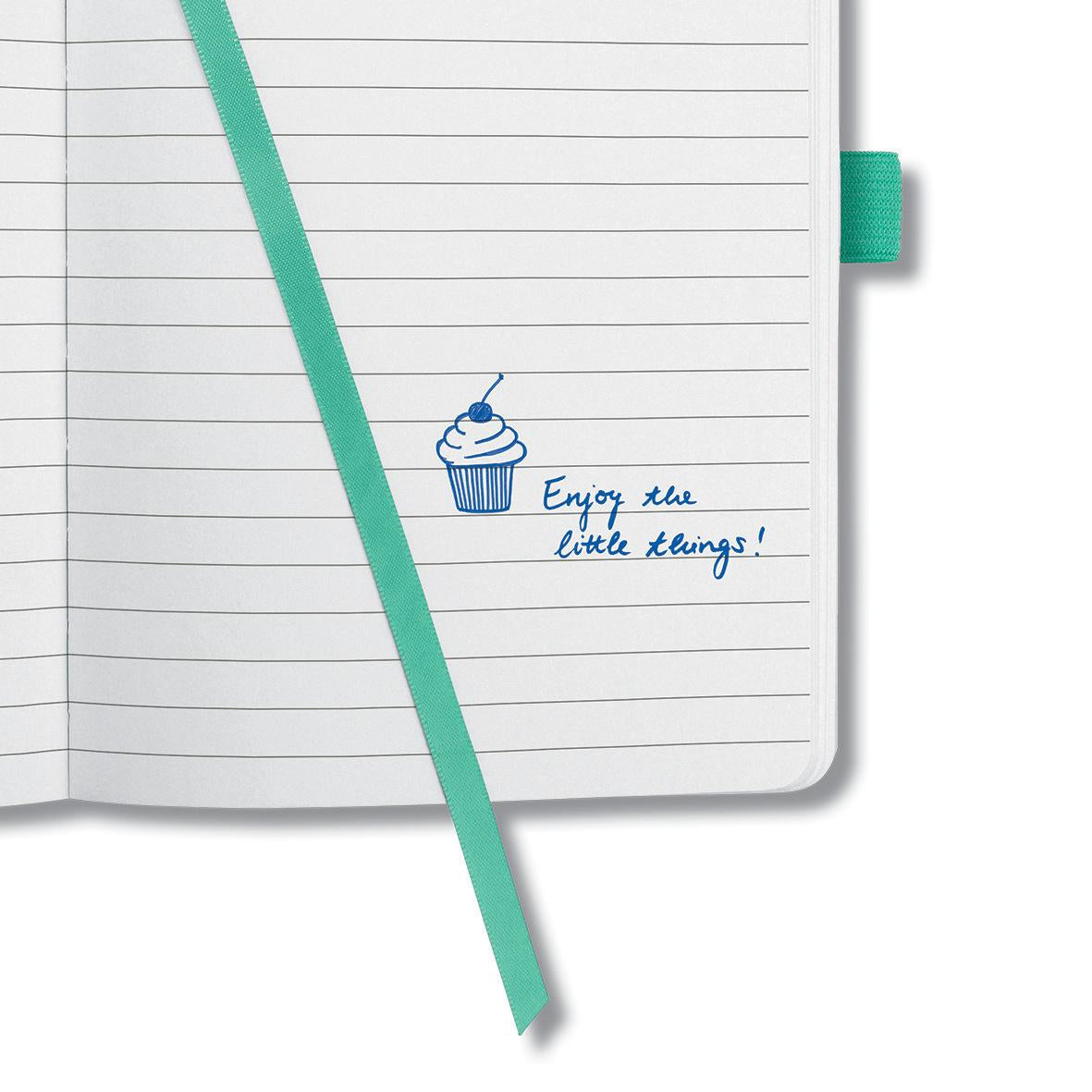 Sigel Notizbuch A6, liniert, Fadenheftung, Karton, 174 Seiten, perforiert, 80 g/m² – mintgrün