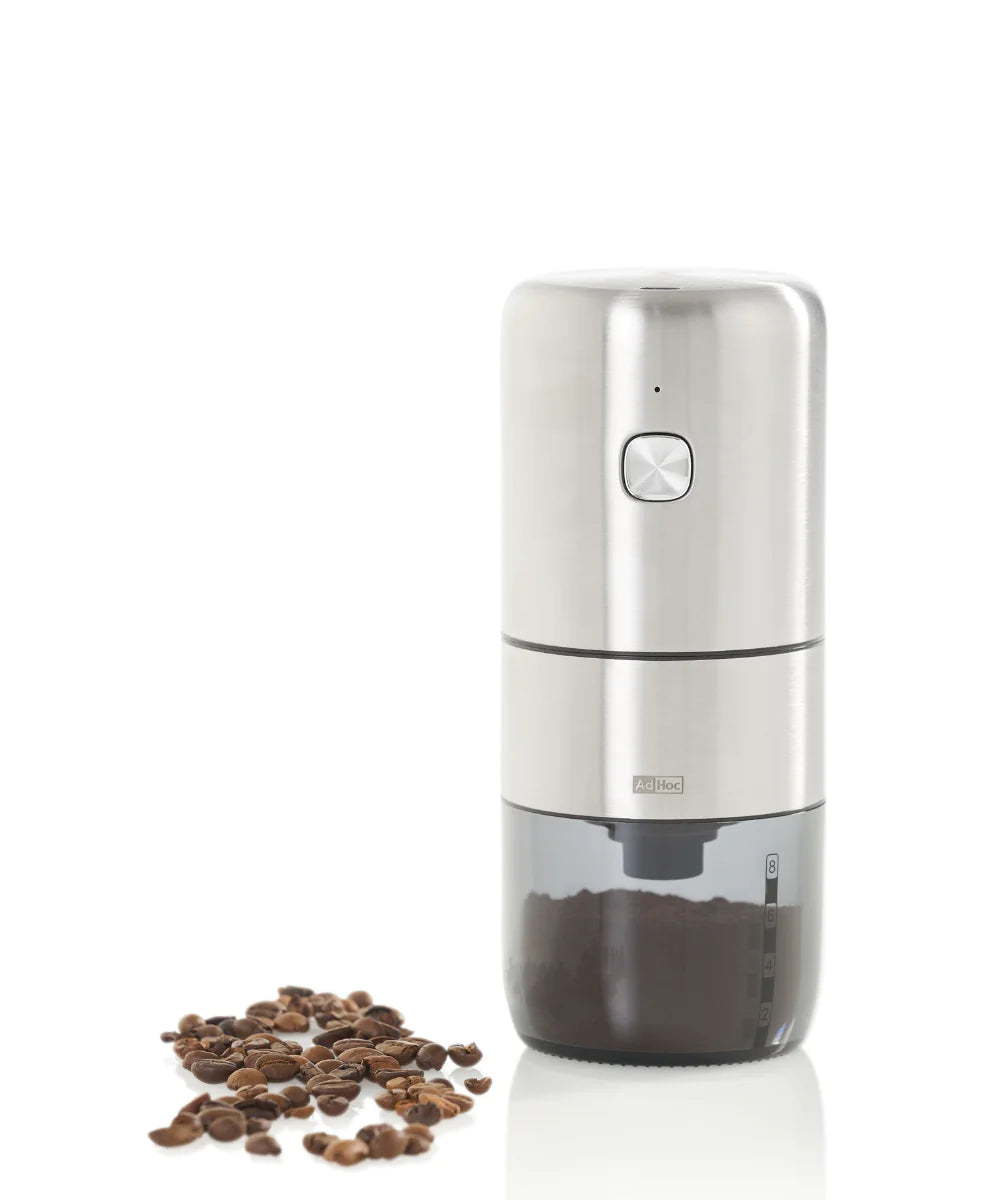 AdHoc Kaffeemühle i.Mill – 30 g, Kegelmahlwerk (Keramik) – silber/edelstahl