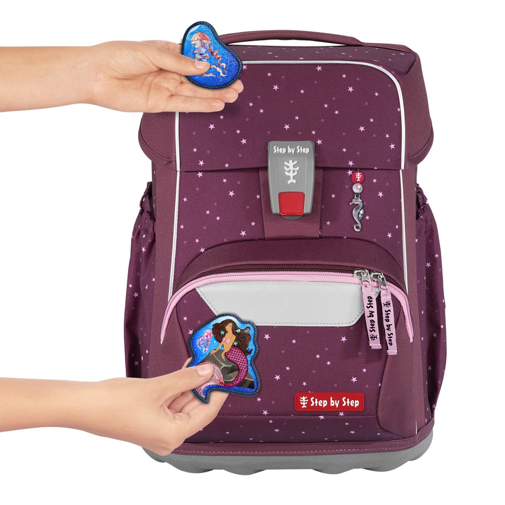 Step by Step Basis Schulrucksack-Set – 4-teilig – Berry Stars
