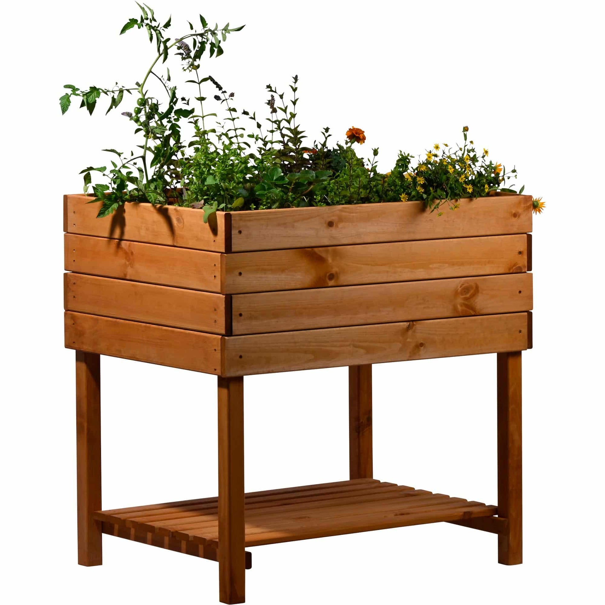 Dobar Kubus 2.0 Hochbeet – 78 × 78 × 58 cm – Kiefernholz, Braun