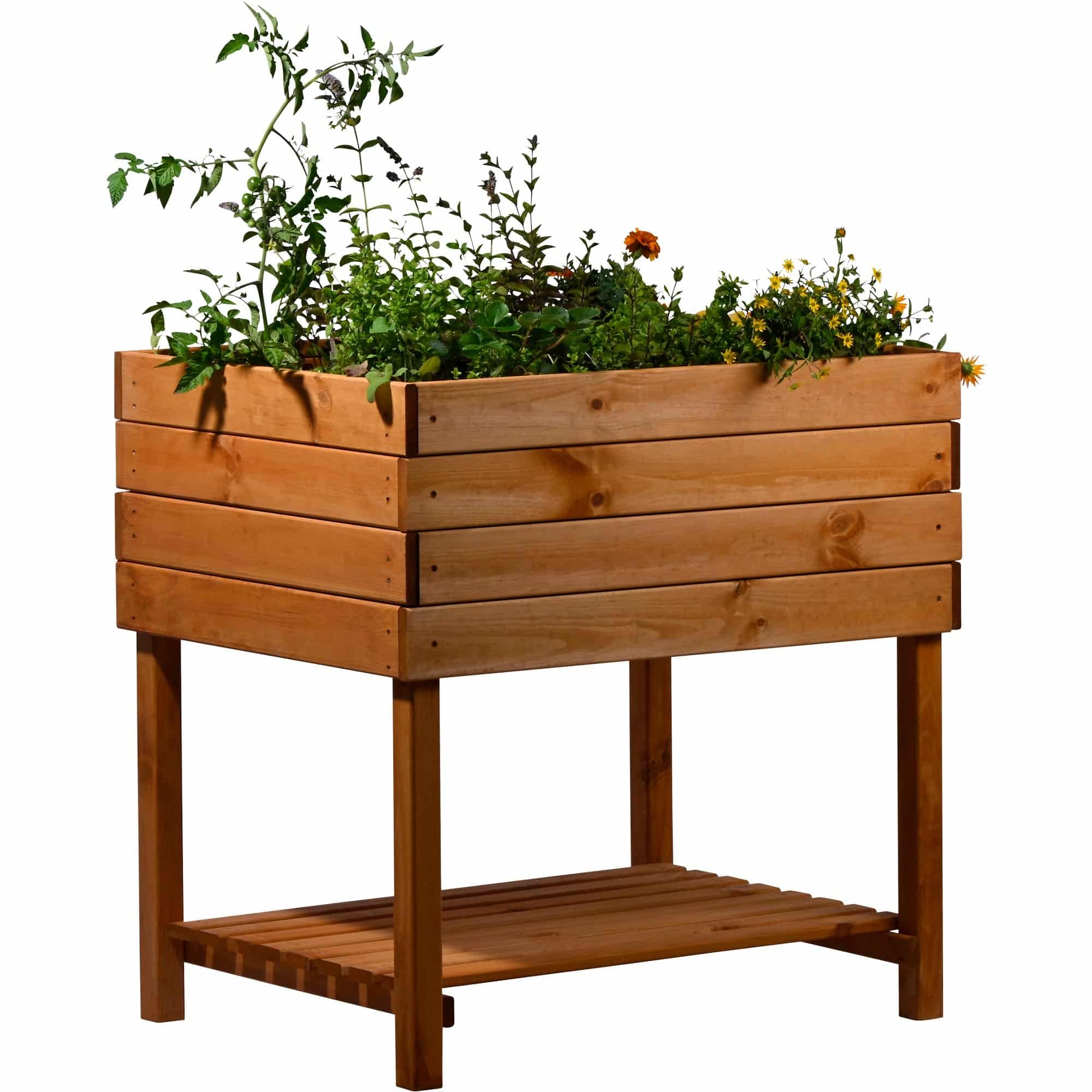 Dobar Kubus 2.0 Hochbeet – 78 × 78 × 58 cm – Kiefernholz, Braun