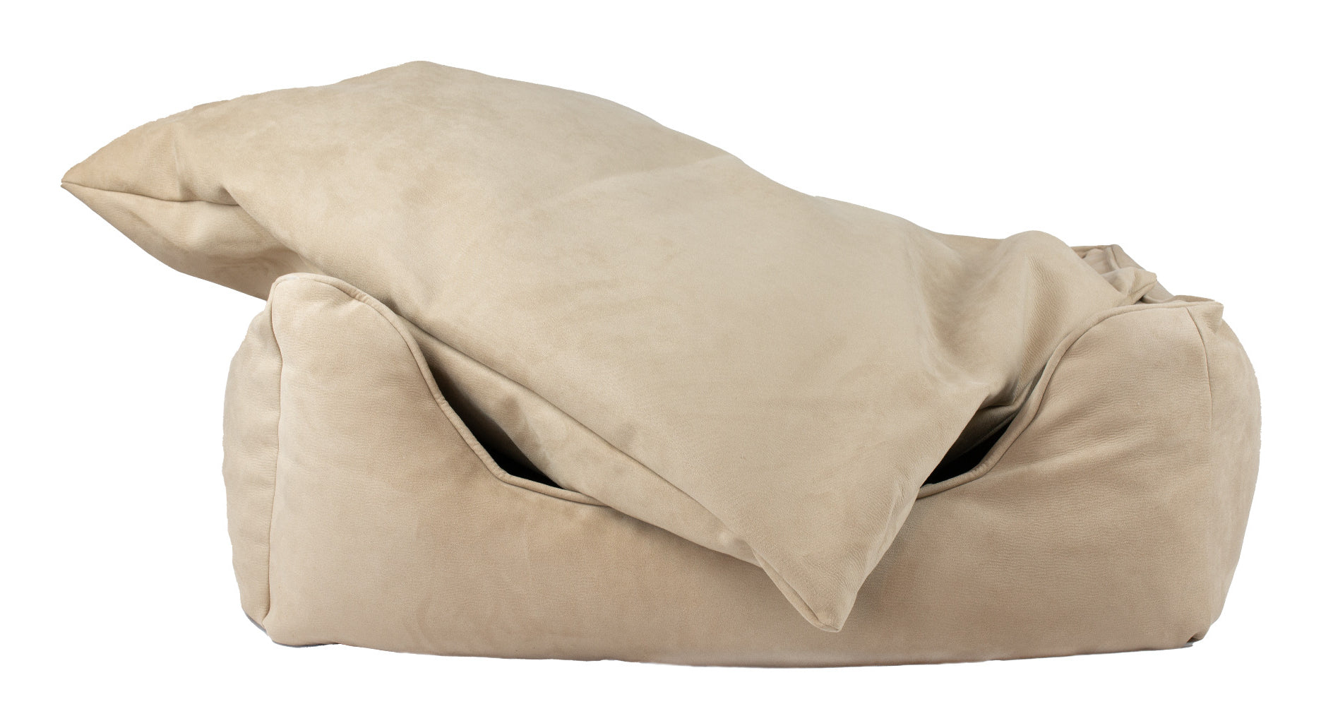 Bjørnfjell Senja Hundebett – 60 × 80 × 25 cm, Polyester/Baumwolle, Abnehmbarer Bezug, Beige