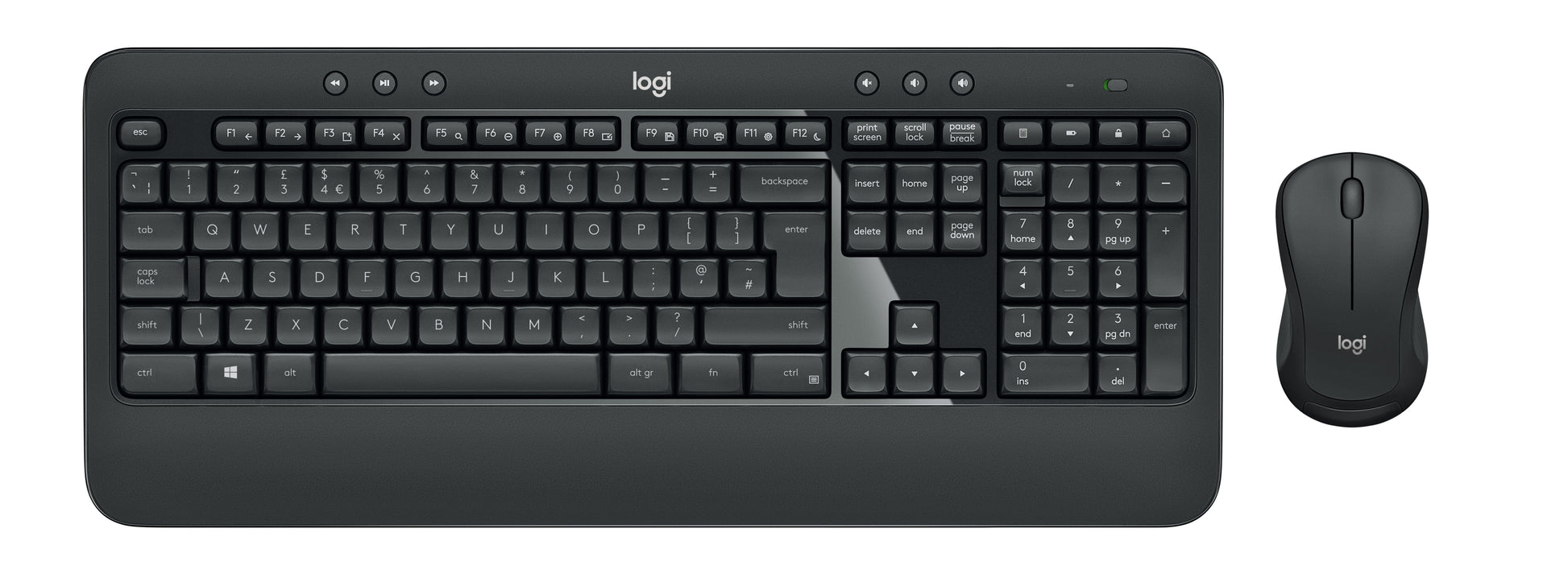 Logitech MK540 – Tastatur- und Maus-Set – 2,4 GHz USB-A (Unifying-Empfänger) – QWERTZ (DE) – Schwarz/Weiss