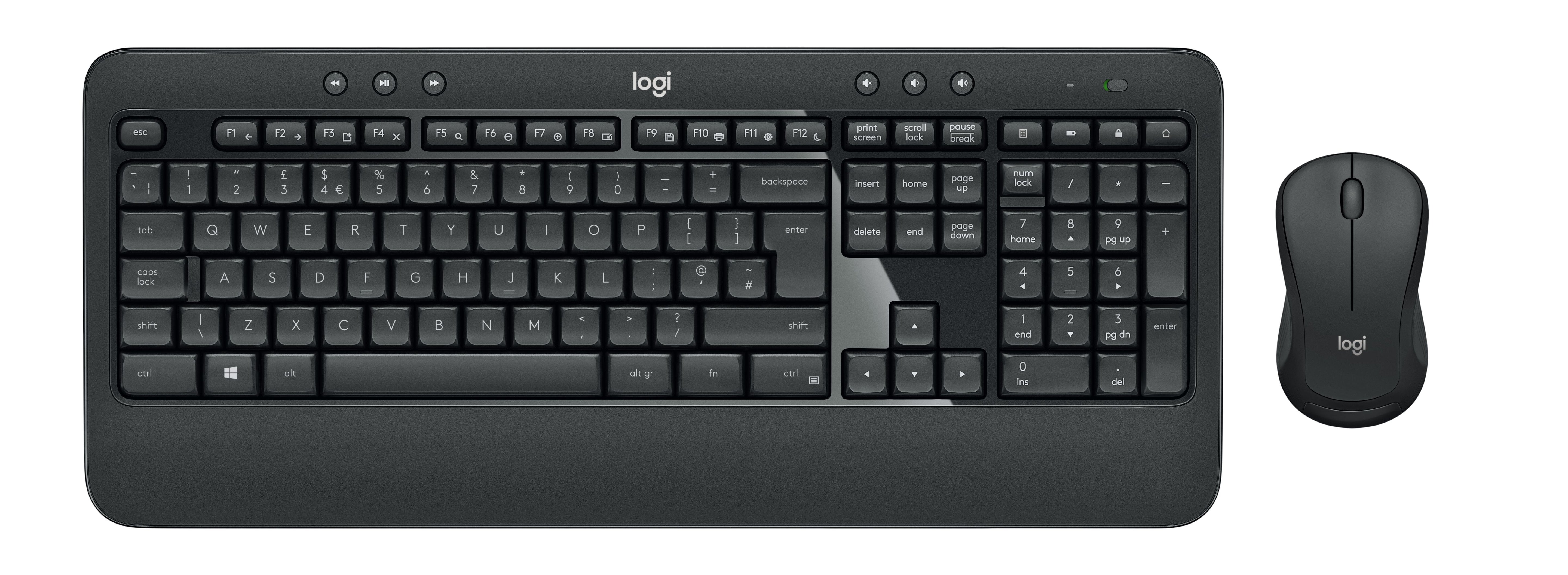Logitech MK540 – Tastatur- und Maus-Set – 2,4 GHz USB-A (Unifying-Empfänger) – QWERTZ (DE) – Schwarz/Weiss