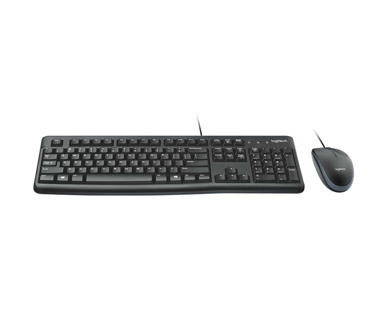 Logitech MK120 – Tastatur-Maus-Set – kabelgebunden – QWERTY (US-INT) – spritzwassergeschützt – Schwarz