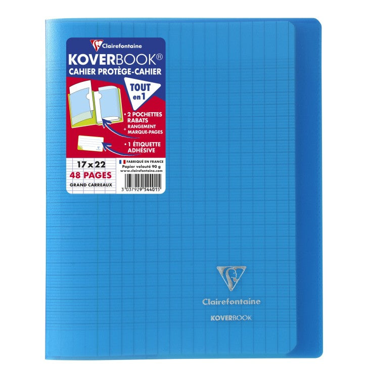 Clairefontaine Notizheft – 170 × 220 mm – 24 Blatt – 90 g/m² – Softcover, transparentes Cover, mehrfarbig, PEF