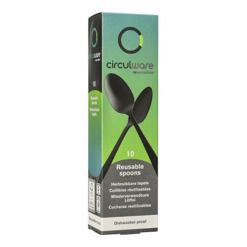 Papstar CIRCULWARE Mehrweg-Löffel – 19,0 cm, Polypropylen, Schwarz, spülmaschinenfest