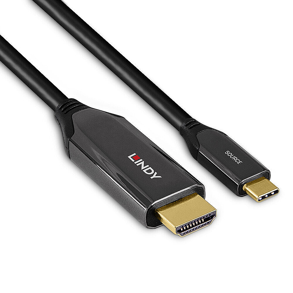 Lindy USB-C zu HDMI Kabel – 8K (7680 × 4320) @ 60 Hz, 3 m, HDMI 2.1, HDR, Schwarz
