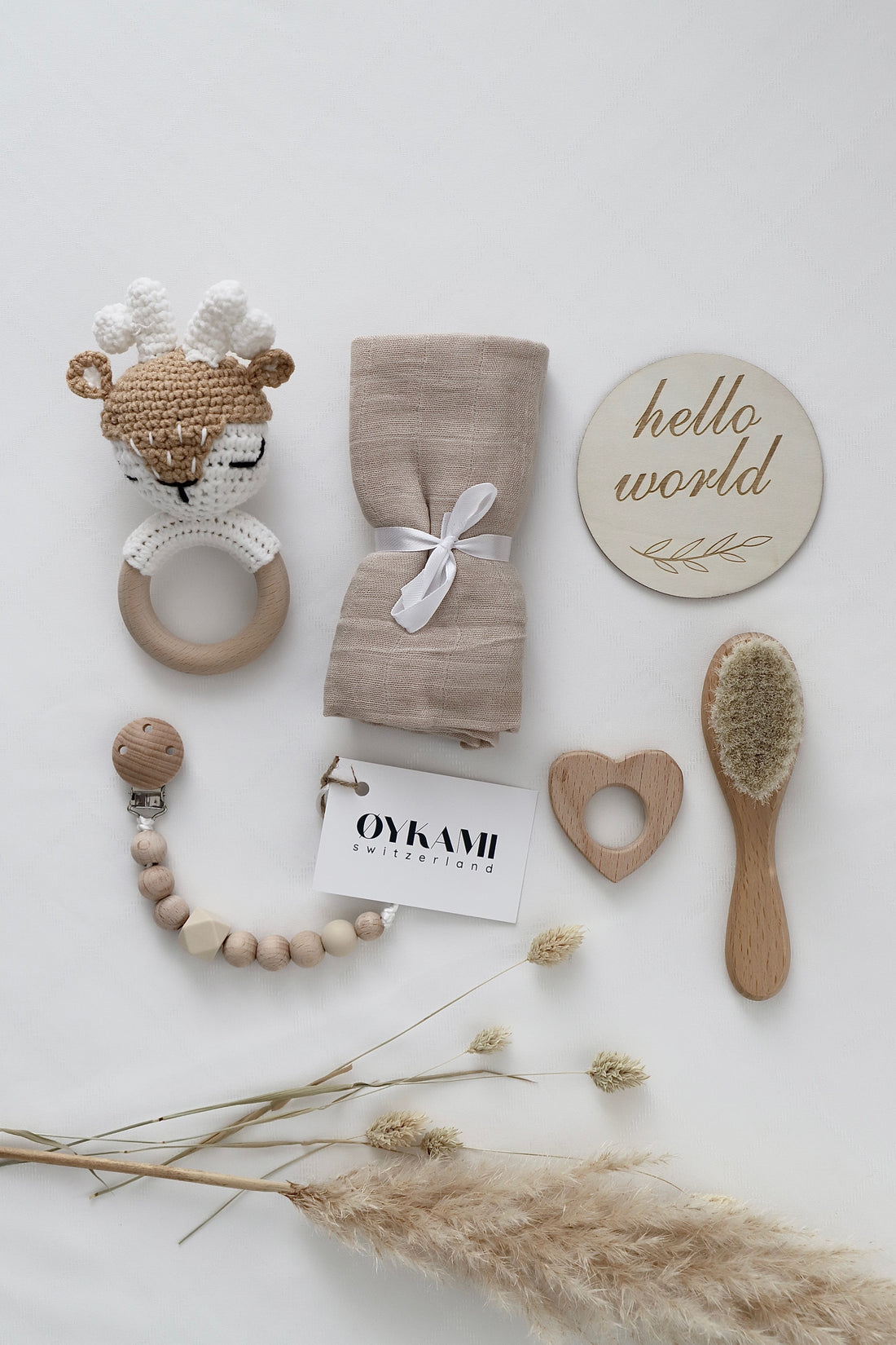 Oykami – Geschenkbox – Holz, Baumwolle – Beige