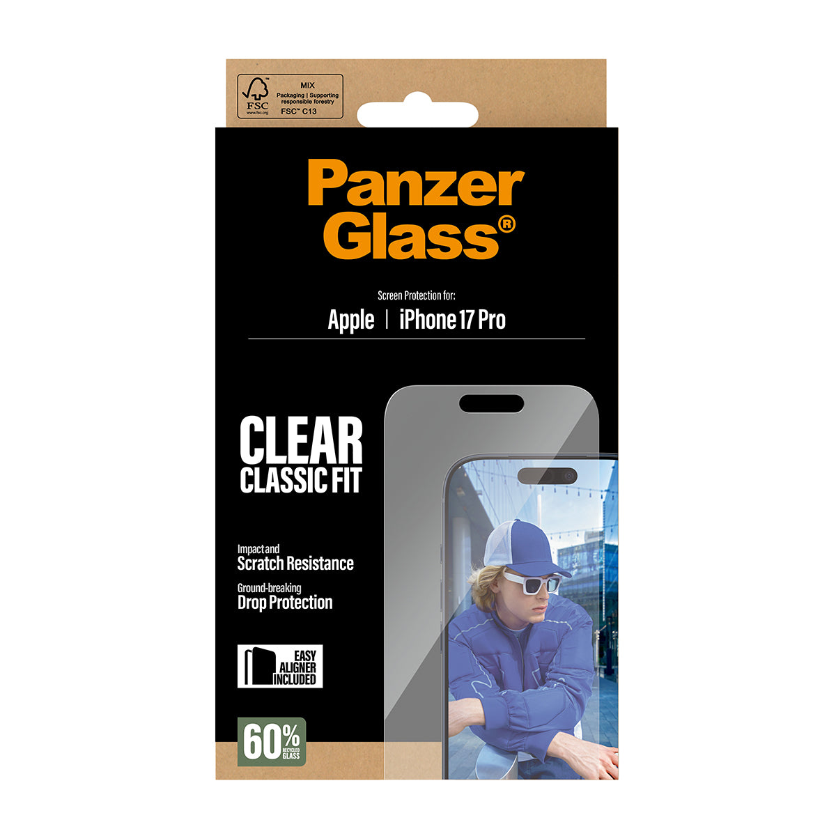 PanzerGlass Displayschutz – für Apple iPhone 17 Pro – stossfest