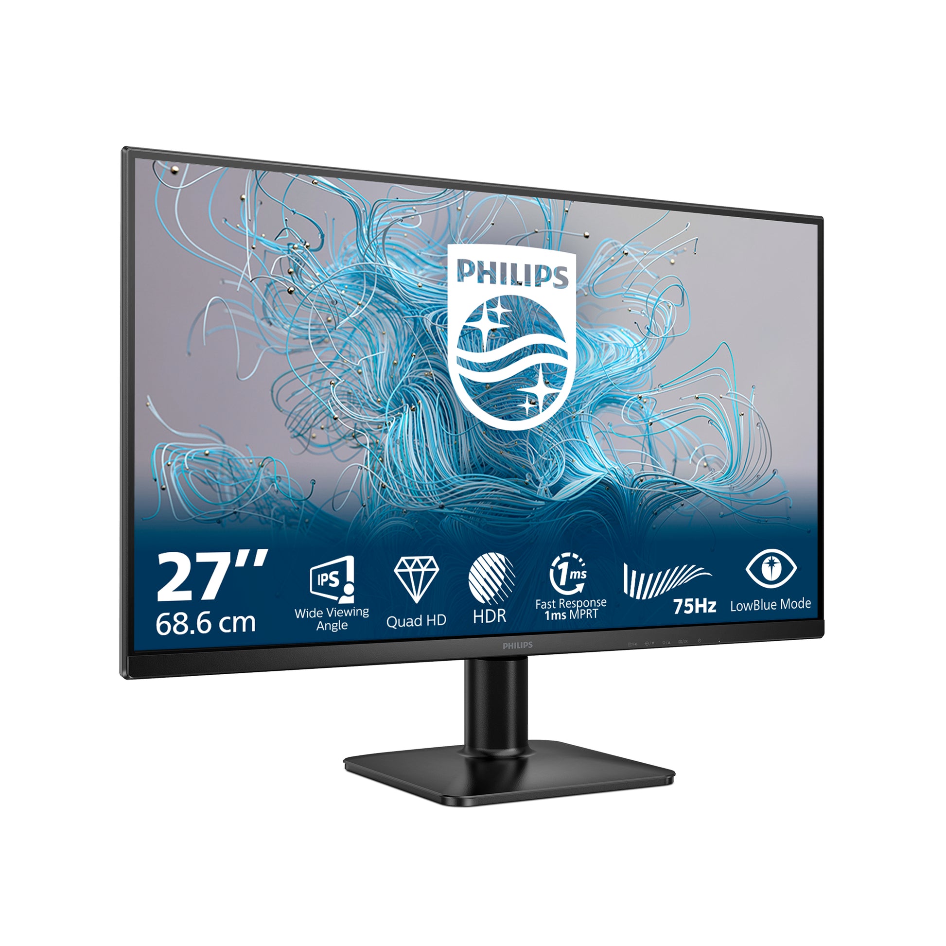 Philips 27E2N1500L/00 – Monitor, 27", 2560 × 1440 (WQHD), IPS, 75 Hz, 300 cd/m², Adaptive Sync, Schwarz