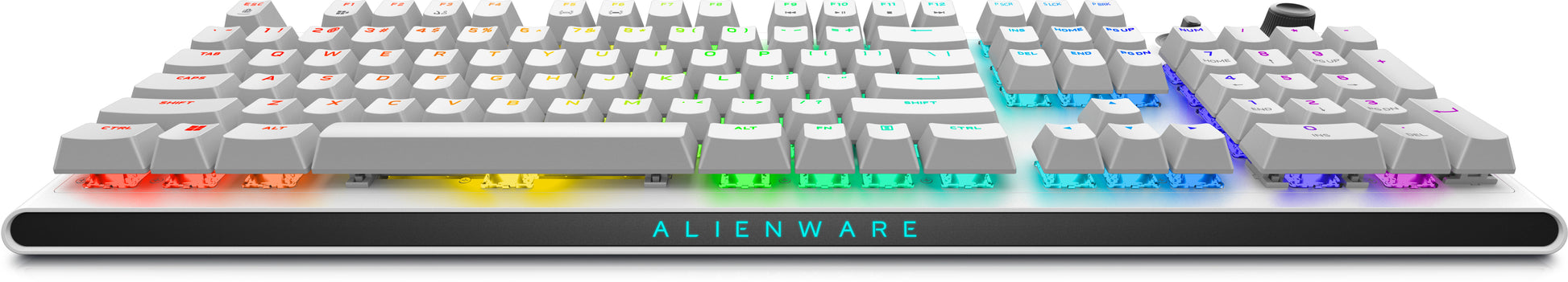 Alienware AW920K – Gaming-Tastatur – Mechanisch (Cherry MX Red) – Bluetooth & 2,4 GHz, USB-C – RGB – Weiss