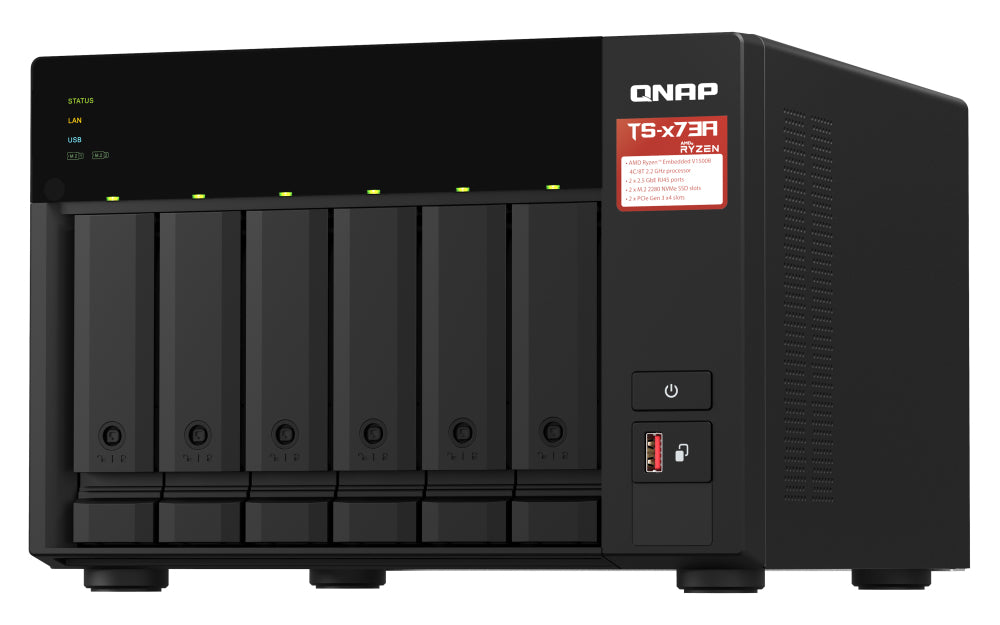 QNAP TS-673A SW5T Speichergerät – 2×2,5 Gbit/s, 6 Bay, 8 GB DDR4