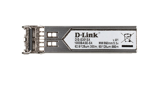 D-Link DIS-S301SX – SFP Transceiver 1000Base-SX, 1 Gbit/s, Multi-Mode (MMF), 550 m, Industrial, Silber