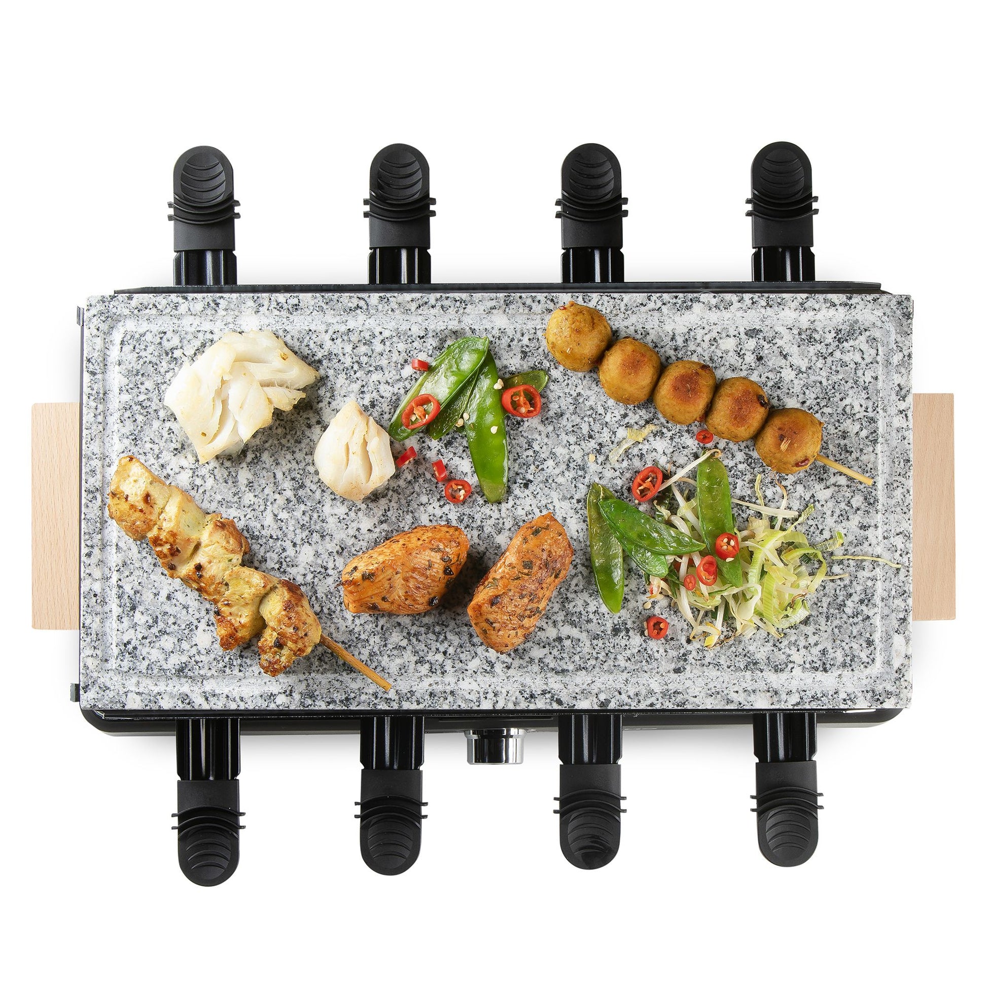 Domo Raclette DO9262G – 8 Personen, Naturstein-Grillplatte, 1 400 W – schwarz