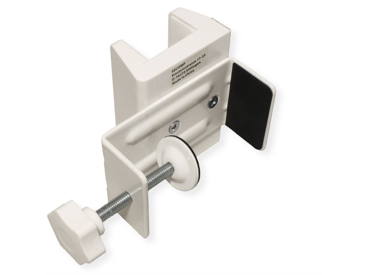 VALUE Kabel-Clip für Tisch/Bank – Klemmhalterung, Weiss, 100 × 129 × 82 mm