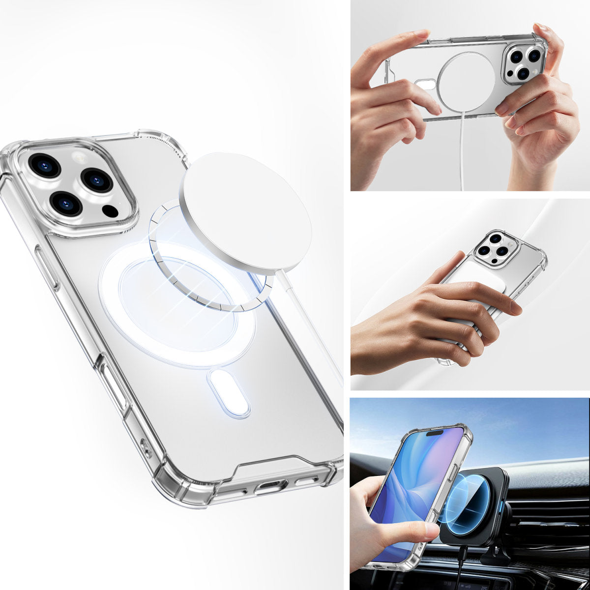 4smarts Hybrid Case Ibiza Backcover – für Apple iPhone 16 Pro, PC+TPU, Transparent, bis 1,2 m sturzsicher