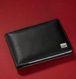 Sigel Visitenkartenalbum – Leder, Schwarz, 110×16×75 mm