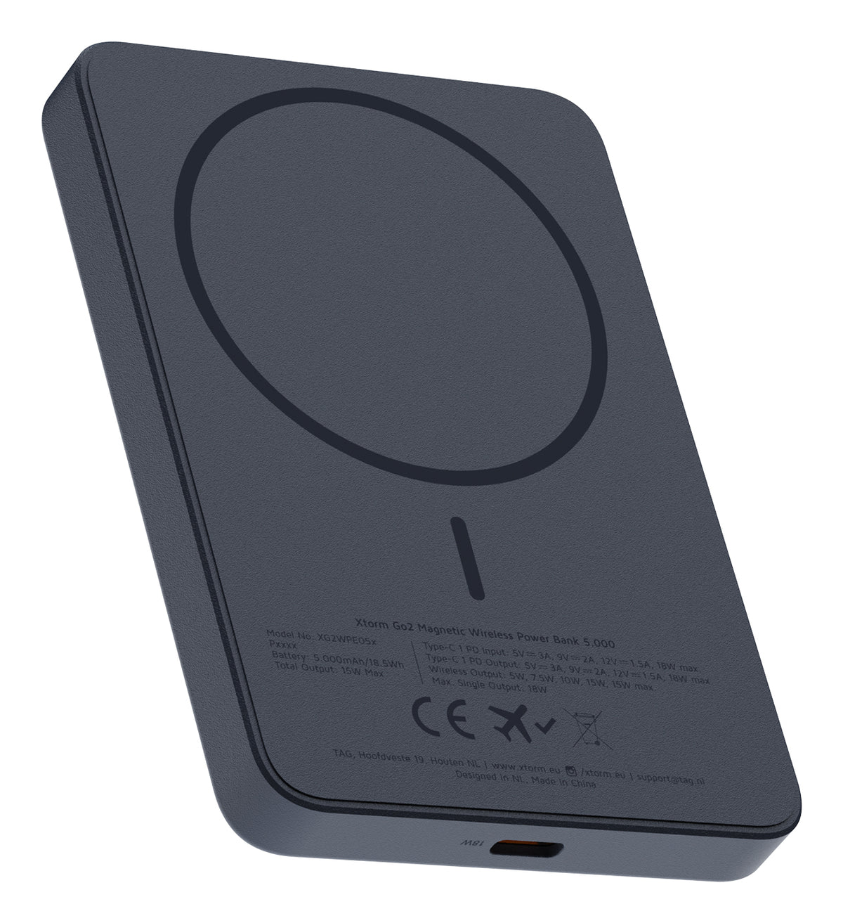 Xtorm Go2 MagSafe Powerbank 5'000 mAh – 18 W PD, 1× USB-C, Blau